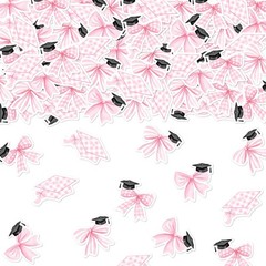 200 PCS Pink Bow Graduation Confetti Congrats Grad Class of 2026 Decor Scatter