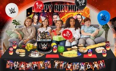 Exciting Wrestling Match Birthday Decor WWE Party Set Tableware Balloons Plates