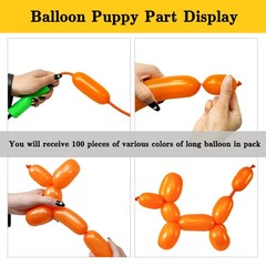 260 long balloons 100 Pack Twisting Animal Balloons Assorted Color Thickening…