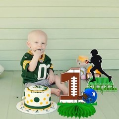 Football First Year Down Honeycomb Centerpieces 12Pcs Football 1st Table Cent…