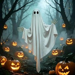 Halloween Scary Hanging Decoration Plastic Fabric Specters Figure For Atmosphere