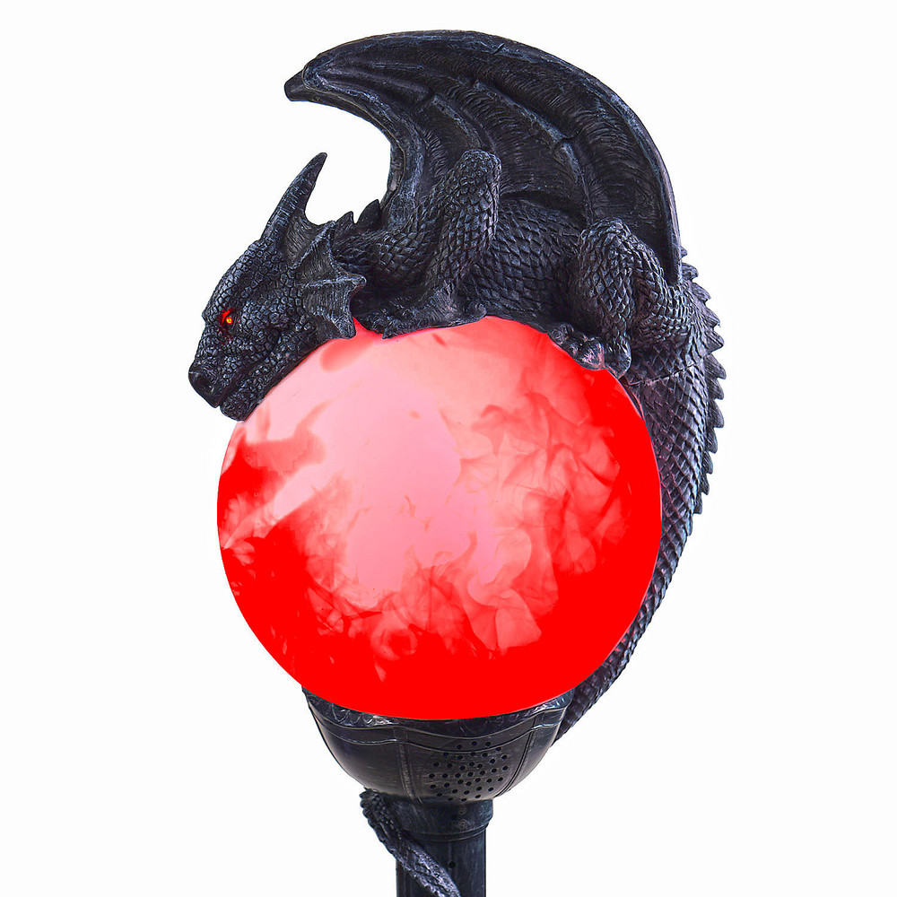 ✅ ✅ 6 Ft. Light-Up Flaming Dragon Lamp Post with Sound Halloween Decoration ✅ ✅