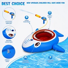 Inflatable Shark Pool Float Kids Toddler Beach Water Toy 26 Years