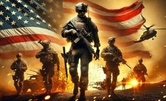 Patriotic Soldier Backdrop Banner 71 x 43 Inch 4th of July Patriotic Soldier#1