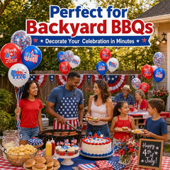 74 Pack 4Th of July Decorations Red White and Blue Balloons Set – 12 Inch USA 4T