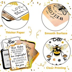 Charming 9PCS Bumble Bee Decorations for Happy Bee Day – High-Quality Cardboard