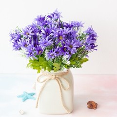 4 Artificial Daisy Flower Branches with 18 Heads for Joyful Weekend Party Decor