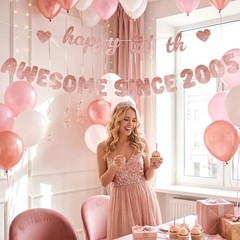 Finally 21 Rose Gold Birthday Decorations for Women – Glittery Happy 21st