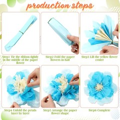 12 Pack Large Colorful Tissue Paper Flowers 20 Inch 10 Inch Giant Fiesta