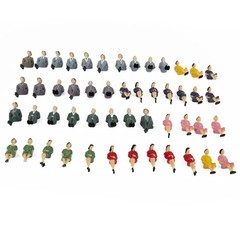 50Pcs Sitting Plastic Figures 1:32? Miniture People Model Human Painted Mixed .