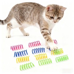 Colorful 12 Pcs Cat Spring Toys for Kittens and Adult Cats Interactive