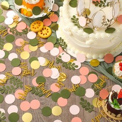 Baby Shower Confetti Decorations Table Dots Bright Greenery Style 400 PCS