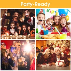 66 Pcs Fake Mustache Self Adhesive Novelty Fake Beard False Facial Hair