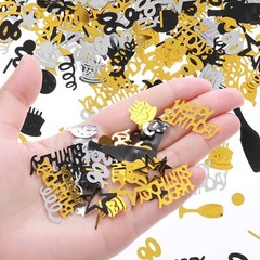 3000PCS Glitter 90th Birthday Confetti Black Gold Silver Table Party Decor