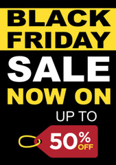 Black Friday Sale Poster Bespoke Text Wording Logo Any % Discount Retail Shop