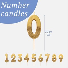 Talking Tables Gold Glitter Number 1 Birthday Candle, Height 8cm, 3″, 1