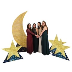 Beistle 3 Piece Assorted Sizes Cardboard Starry Night Star Stand-Ups, Prom…