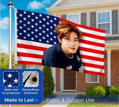 3×5 Ft Sungmin American Polyester Flag with Two Brass Grommets – Tapestry Ban…