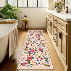Floral Nursery 2×8 Area Rugs Washable Print Boho Cute Carpet Non Slip Flower …