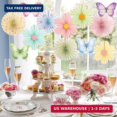 Spring Flower Decorations Pastel Paper Flower Butterfly Decoration Spring Garden