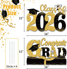 Graduation Decorations 2026, Large Size Graduation Yard Signs Class of 2026, Con