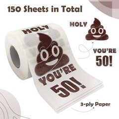 50th Birthday Decorations, Funny Toilet Paper Roll, 50th Bday Party Supplies