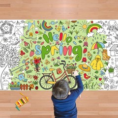 72×30 Inches Spring Coloring Tablecloth – Perfect for Fun Kids DIY Activities
