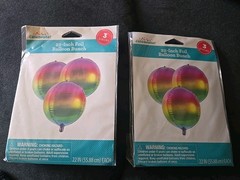 2 Packs 22 Inch Gradient Rainbow 4D Metallic Balloons Large Foil round 6 Total