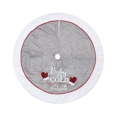 Minimalist Gloves Pattern Christmas Tree Skirts Soft Thick Non-woven Tree