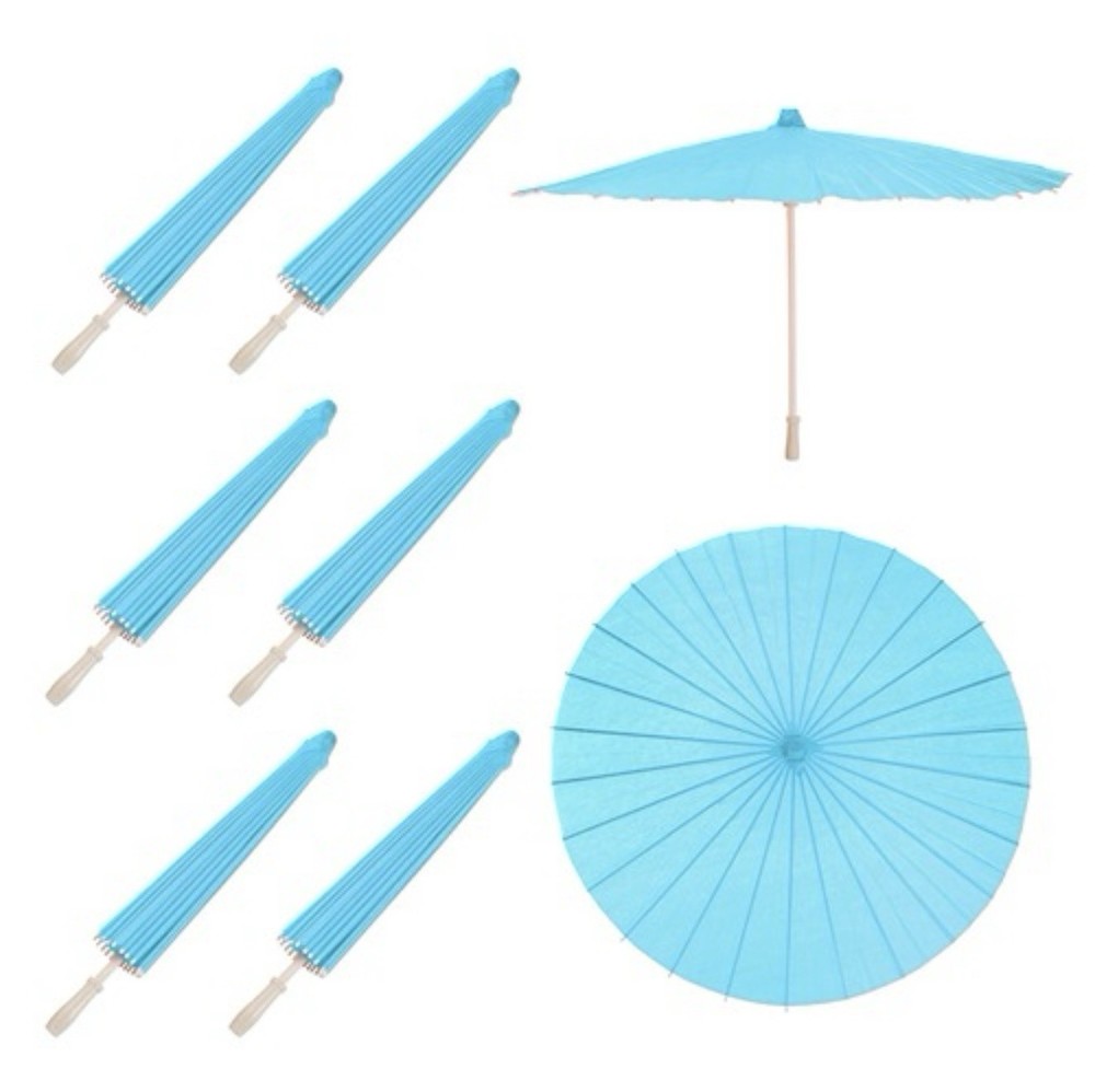 6 Pcs Paper Umbrellas ,23.6” Paper Parasol DIY Oiled Painting Umbrellas