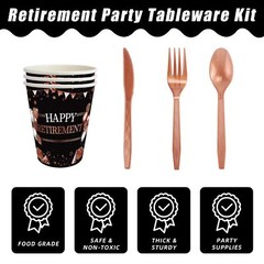 168 Pcs Retirement Party Supplies, Rose Gold Happy Retirement Party Decoratio…