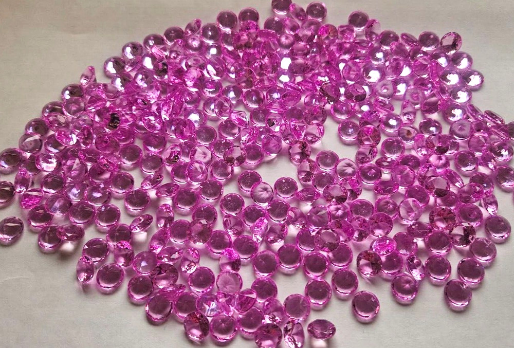 CraftbuddyUS 300 pcs x 10mm Cerise Diamond Crystal Acrylic Gems