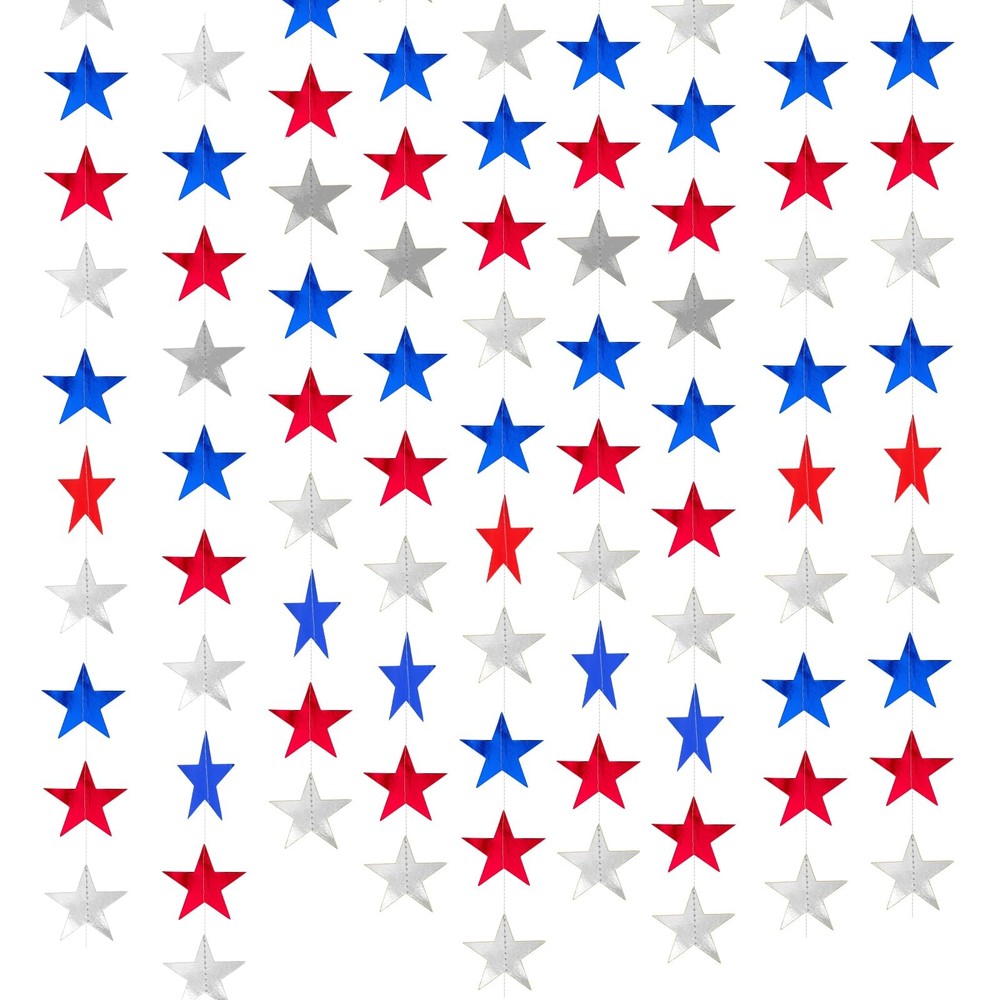 Bcxfbxd Glitter Star Garland Banner Decor 130 Feet Star Garland Hanging Bunti…