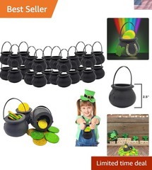 Black Candy Cauldron Kettles, Party Decoration Supplies, St. Patrick’s 3″ Inc…