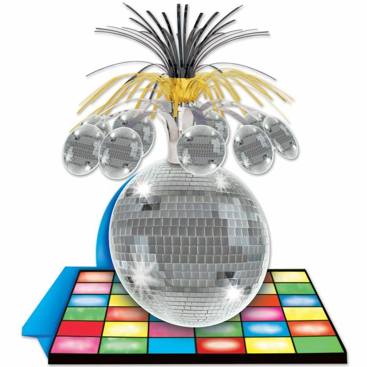 Disco Ball Centerpiece 13″ Foil 1970’s 70’s Party Tableware Decorations Supplies