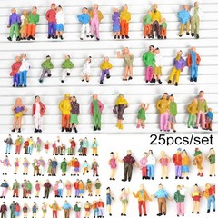 25 Pack Figures People 1:87 Scale Model Railway Mixed Painted Passengers