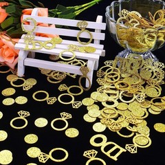 Gold Wedding Confetti, 100 Pcs I DO Engagement