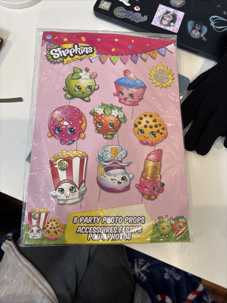 UNOPENED Shopkins Photo Props For Birthday Party. Bag Is Sealed.
