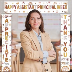 Fanfanwin 3 Pcs Happy Assistant Principal Week Banner Set Principal