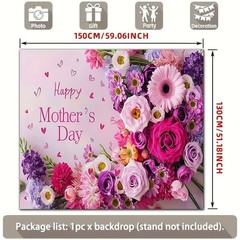 Party Backdrop 2D Flat Banner 1pc Happy Mother’S Day Floral Backdrop Decoration☋