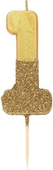 Talking Tables Gold Glitter Number 1 Birthday Candle, Height 8cm, 3″, 1