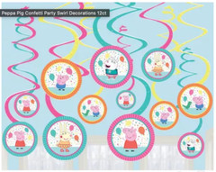 Peppa Pig Confetti Party Swirl Decorations ~ Peppa Pig Party Spiral Decorations