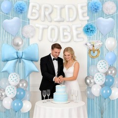 Blue Bachelorette Party Decorations, White Bride To Be Bridal Shower Decorati…