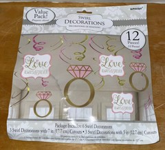 LOVE SWIRL DECORATIONS (12) ~ WEDDING/ENGAGEMENT Party Supplies Decorations NIP