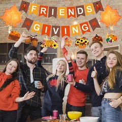 60Pcs Friendsgiving Decorations Banner Balloons for Friendsgiving Fall Home T…