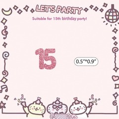 100 PCS Number 15 Confetti Pink Glitter Paper Scatter 15th Birthday Decor