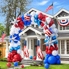Patriotic Balloon Garland Arch Kit for Graduation and 4th of July Celebrations