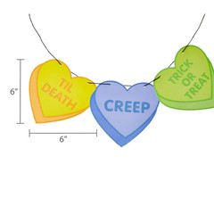 NEW Way To Celebrate Halloween Candy Hearts Garland 6ft 2 Pack Set Decor Gift