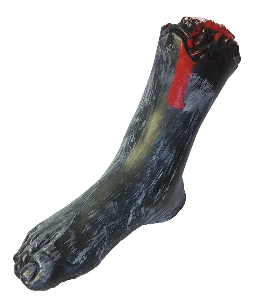 LifeSize Body Part Bloody Grey Rotting SEVERED ZOMBIE FOOT Halloween Horror Prop