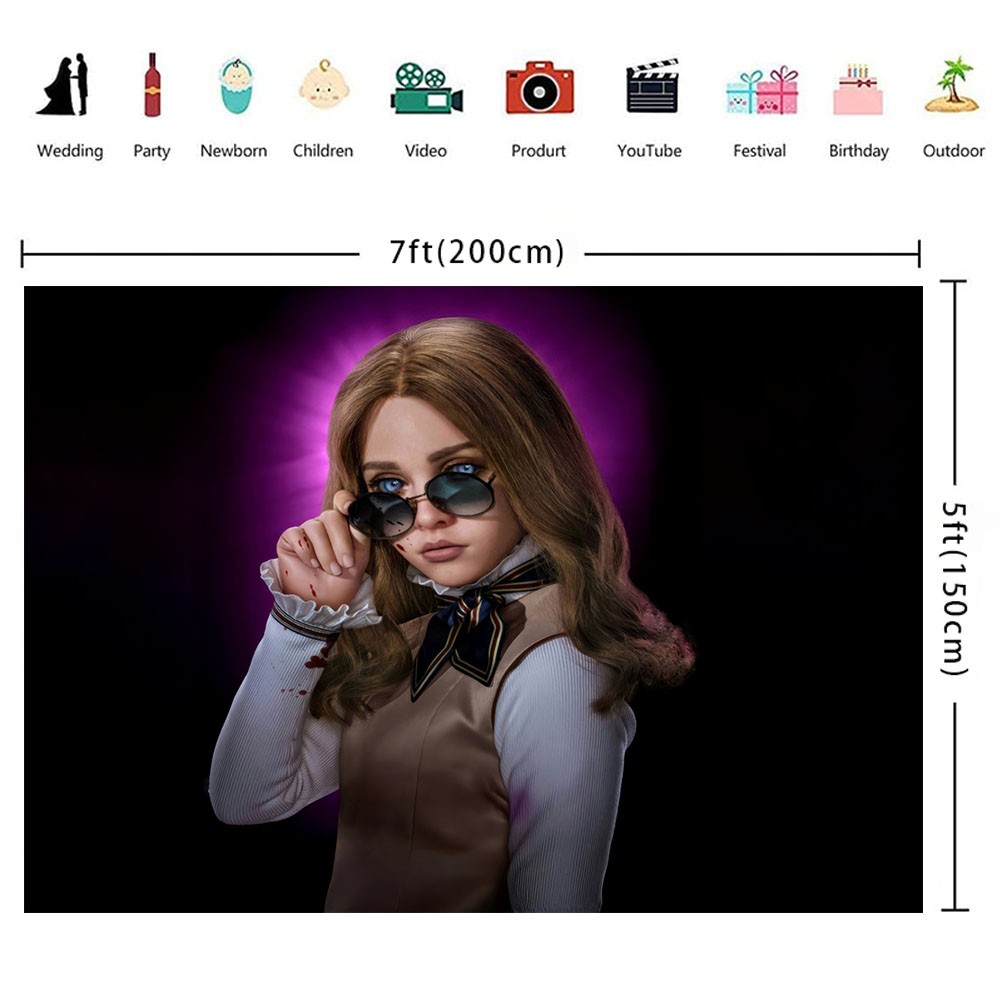 M3GAN Party Supplies Backdrop Banner Poster Vinyl Horror Theme Birthday Gift